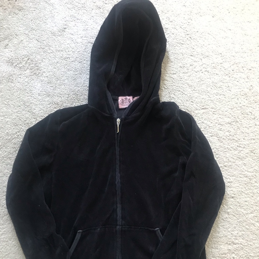 Juniors black zip up sweatshirt